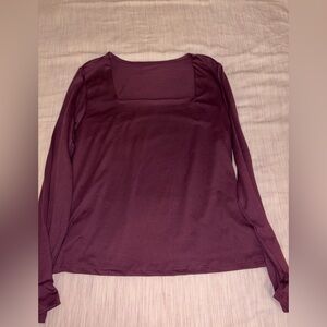 SHEIN Burgundy Long Sleeve Top